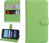 Voor lg k7 litchi textuur horizontale flip lederen tas met magnetische gesp en houder en kaartsleuven en portemonnee (groen)