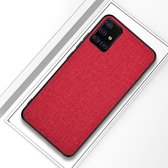 Voor Galaxy A51 schokbestendige stoffen beschermhoes (rood)