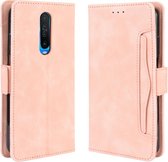 Voor Xiaomi Redmi K30 Portemonnee Stijl Huidgevoel Kalfpatroon Leren hoes met afzonderlijke kaartsleuven & houder & Portemonnee & fotolijst (roze)