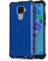 Voor Huawei Nova 5i Pro / Mate 30 Lite Shockproof Honeycomb PC + TPU Case (blauw)