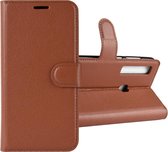 Litchi Texture Horizontal Flip Leren Case voor Galaxy A9 (2018) / A9s, met houder & kaartsleuven & portemonnee (bruin)