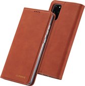 Voor Galaxy S20 LC.IMEEKE LC-002-serie Skin Hand Feeling PU + TPU horizontale flip lederen tas met houder en kaartsleuf en portemonnee (bruin)