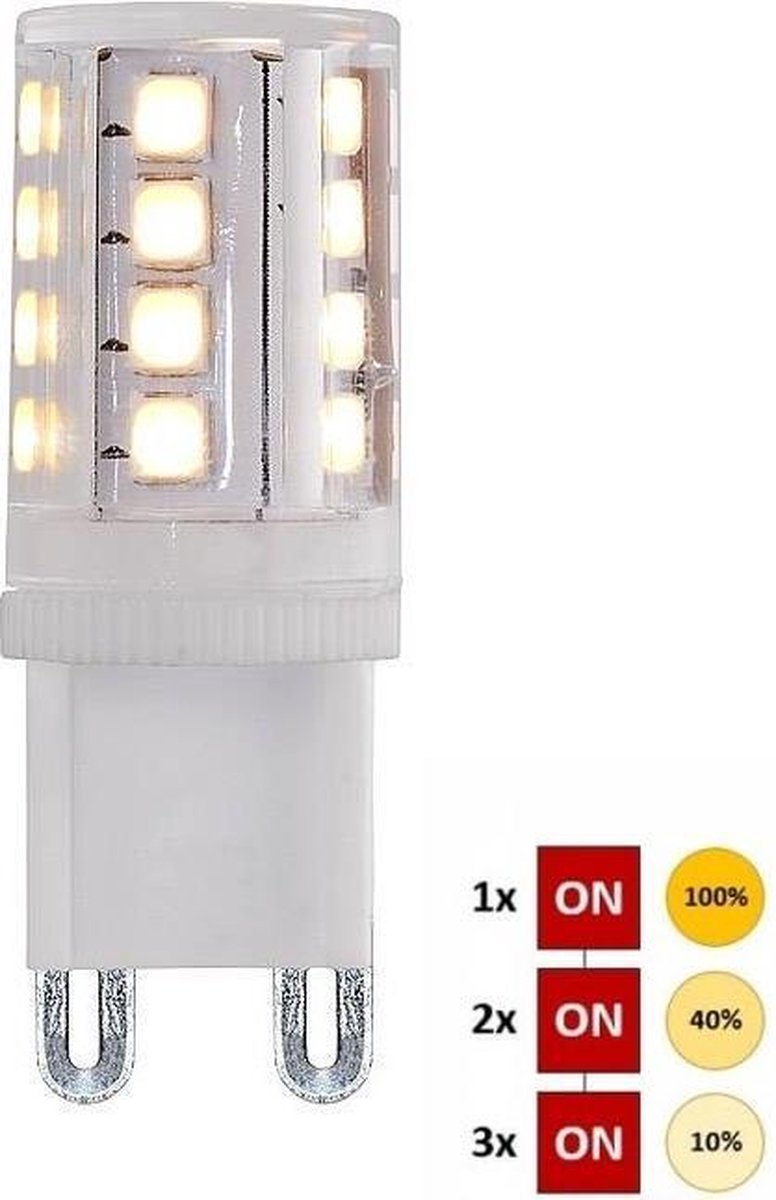 4 X G9 LED - 4.8 Watt / 220V - Lampe LED enfichable - Wit Chaud 3000K  16X58mm - Lampe