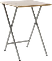 Bijzettafel vierkant inklapbaar hout/metaal naturel 48 x 48 x 66 cm - Home Deco meubels en tafels