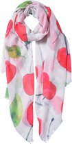 Juleeze Sjaal Dames Print 70x180 cm Wit Synthetisch Shawl Dames Cadeau voor haar