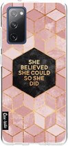 Casetastic Samsung Galaxy S20 FE 4G/5G Hoesje - Softcover Hoesje met Design - She Believed She Could So She Did Print