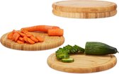 Relaxdays ontbijtplanken set - 30 cm diameter- snijplank bamboe serveerplank - keukenplank - Pak van 4