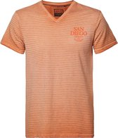 Petrol Industries - Heren v-hals t-shirt - Oranje - Maat S