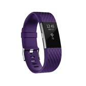 Diamond Pattern verstelbare sportpolsband voor FITBIT Charge 2, maat: S, 10,5 x 8,5 cm (donkerpaars)