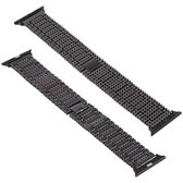 Voor Apple Watch Series 5 & 4 40mm / 3 & 2 & 1 38mm negen kralen roestvrij stalen polsband horlogeband (zwart)