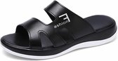 Comfortabele zachte platte bodem antislip strandsandalen pantoffels voor dames (kleur: zwart maat: 35)