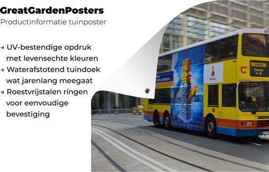Un bus coloré à Hong Kong Garden poster 60x40 cm - petit - Toile de jardin / Toile d'extérieur / Peintures pour l'extérieur (décoration de jardin)