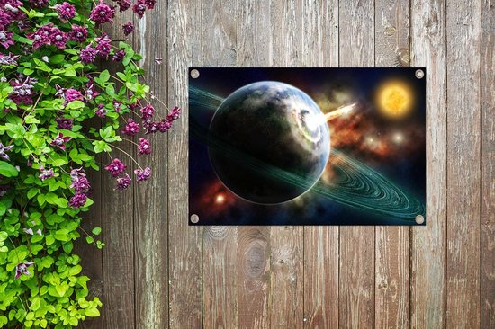 Affiche de jardin Meteorite Crashes Toile en vrac 90x60 cm - Toile de jardin / Toile d'extérieur / Peintures pour l'extérieur (décoration de jardin)