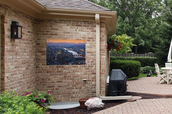 Londres au coucher du soleil affiche de jardin en vrac 90x60 cm - Toile de jardin / Toile d'extérieur / Peintures pour l'extérieur (décoration de jardin)