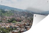 Tuinposter Het bergachtige landschap van Medellín in Colombia - 130x80 cm - Wanddecoratie Buiten - Tuinposter - Tuindoek - Schuttingposter - Tuinschilderij