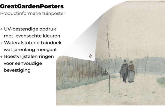 Vieux couple dans un parc nieuw aménagé - Peinture d'Anton Mauve Jardin poster 120x80 cm - Toile de jardin / Toile d'extérieur / Peintures pour l'extérieur (décoration de jardin)