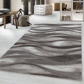 Modern vloerkleed - Streaky Current Bruin Beige 120x170cm