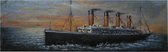 Clayre & Eef Muurdecoratie 180*56*6 cm Meerkleurig Ijzer Rechthoek Stoomboot Wanddecoratie Woonkamer Decoratie
