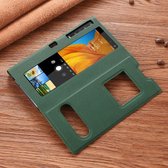 Voor Huawei Mate Xs Cross Pattern Horizontale Flip Leren Case met Nummerherkenning & Slaap / Wekfunctie & Houder (Groen)