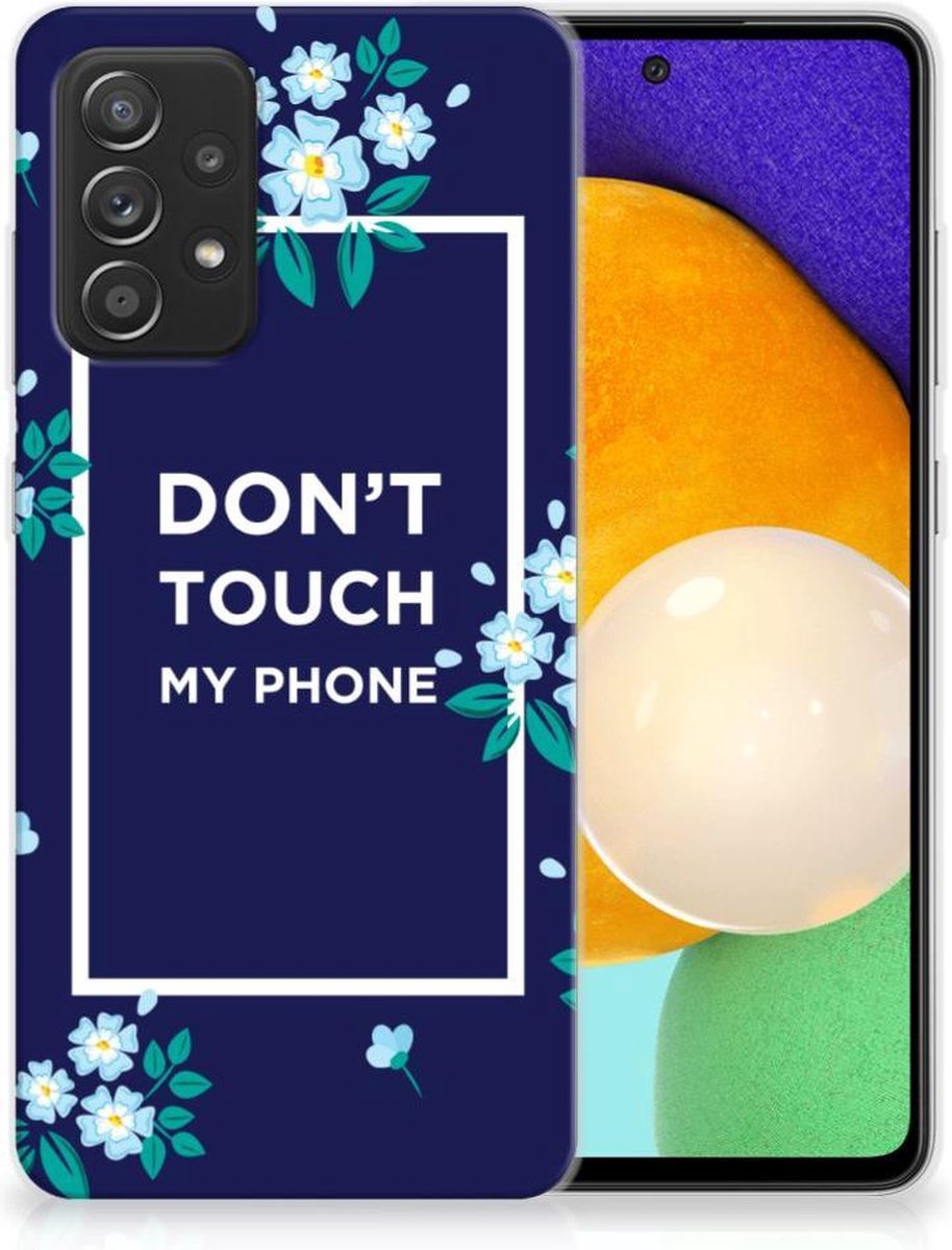 Samsung Galaxy A52 (5G/4G) Silicone-hoesje Flowers Blue DTMP
