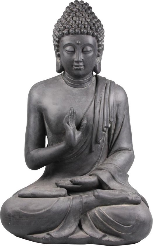 Arte r - boeddha beeld polyresin goud zittend 33 cm voor binnen