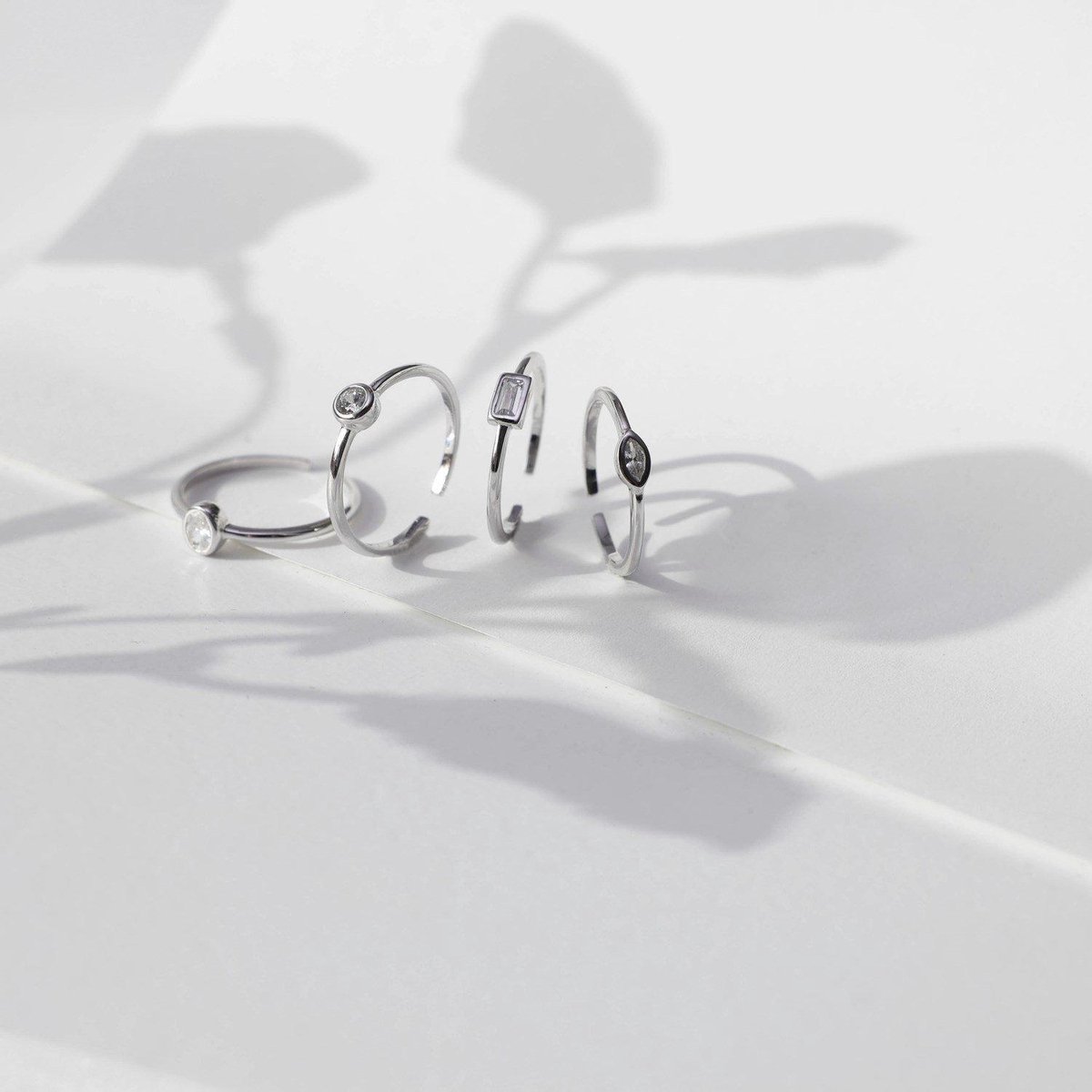 Milacolato Ring zilver 925 dames zilveren madeliefjes ring geel/roze kubische zirkonia verstelbare ring sierlijke bandring statement ringen vingerring