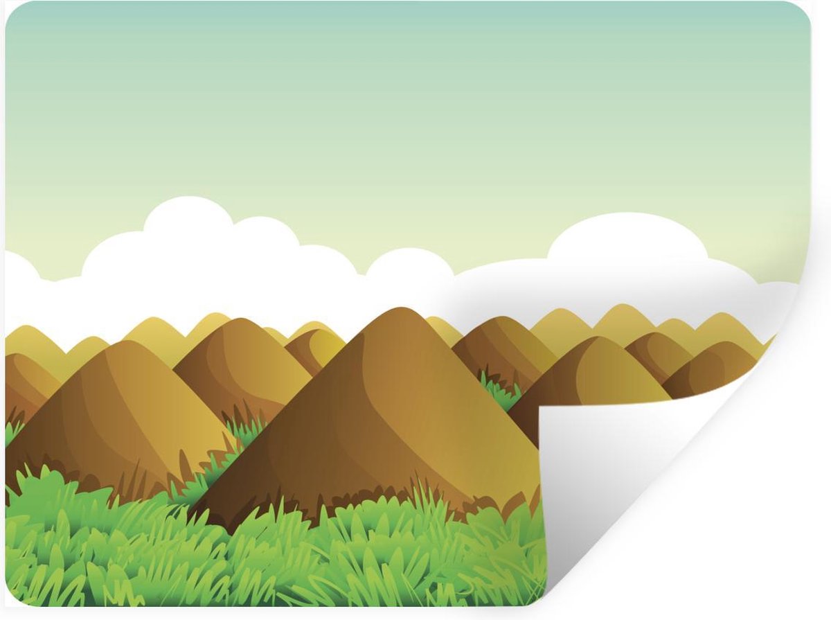 bol.com | Muursticker Chocolate Hills illustratie -vector illustratie