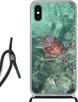 iPhone X hoesje met koord - Sea Turtle