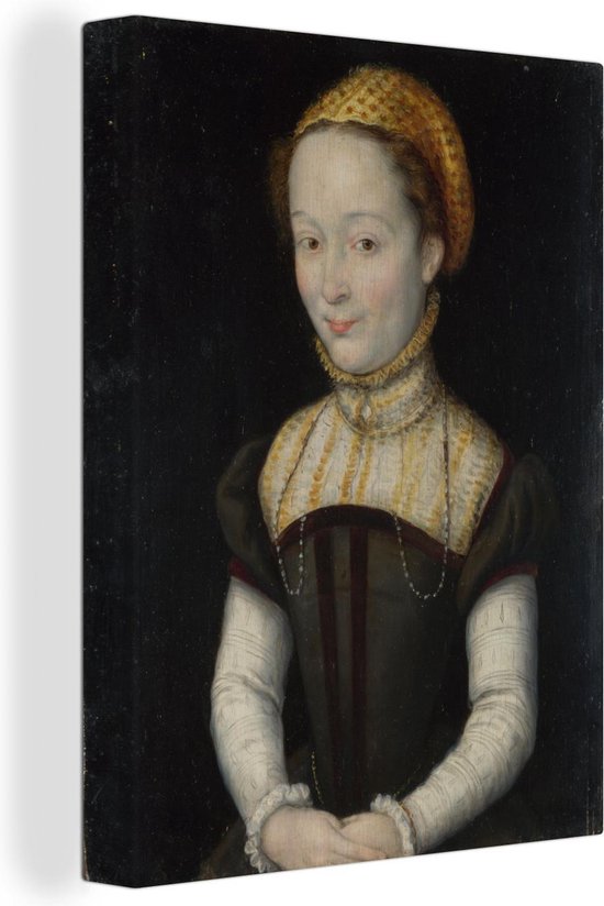 Portrait de femme - Peinture de Corneille de Lyon 90x120 cm - Tirage photo sur toile (Décoration murale salon / chambre)