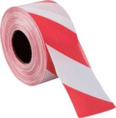 Afzetlint met schuine strepen, rood wit, 500 meter