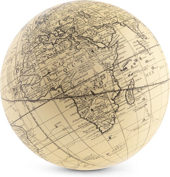 Authentic Models - Vaugondy Sphere, Ivory - Wereldbol - wereldbol decoratie - Woonkamer decoratie - Ø 18 Cm