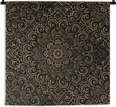 Wandkleed Mandala's - Mandala Indiaas patroon Wandkleed katoen 90x90 cm - Wandtapijt met foto