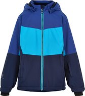 Color Kids - Ski-jas voor meisjes - Colorblock - Cyaanblauw - maat 128cm