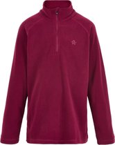 Color Kids - Fleece pullover met halve rits voor kinderen - Effen - Donkerrood - maat 104cm