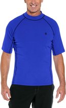 Coolibar - UV Zwemshirt voor heren - Tulum Rash Guard - Kobaltblauw - maat XXL