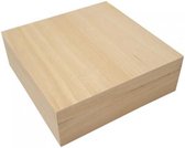 Boîte en bois carrée avec couvercle amovible 20,9cm x 20,9cm x 7cm paulownia
