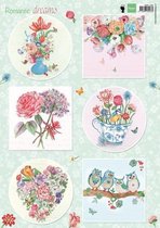 Marianne D Knipvel Romantic Dreams - Groen EWK1265 A4-kaarten maken-scrapbook-knutselen-DIY-Hobby-papier