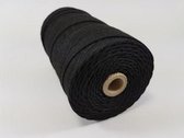 Katoen macrame touw spoel nummer 32 -  +/- 2 milimeter dik - 500 gram - zwart +/- 215mtr