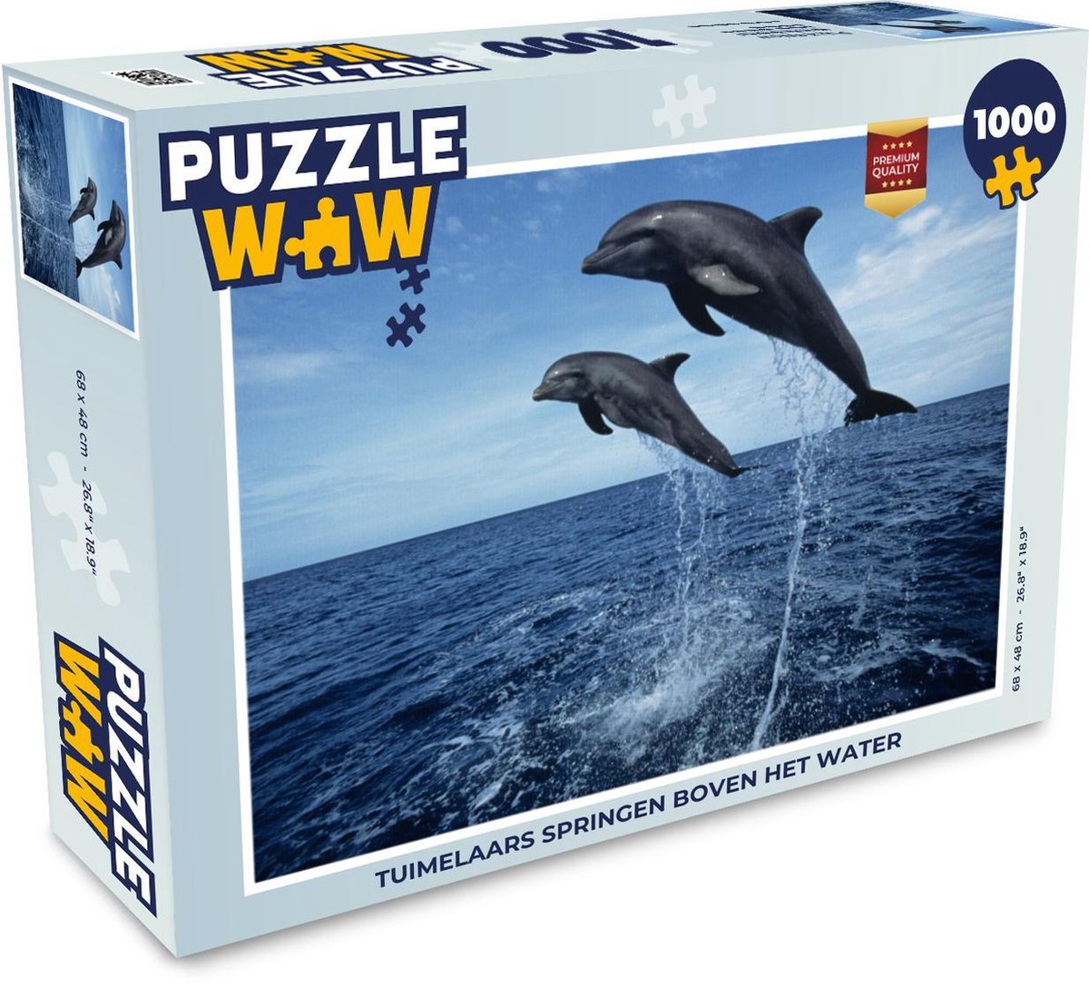 Afbeelding van product Puzzel 1000 stukjes volwassenen Dolfijn 1000 stukjes - Tuimelaars springen boven het water - PuzzleWow heeft +100000 puzzels