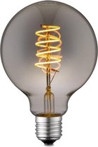 Home Sweet Home - Edison Vintage E27 LED filament lichtbron Globe - Rook - 9.5/9.5/13.5cm - G95 Spiraal - Retro LED lamp - Dimbaar - 4W 140lm 1800K - warm wit licht - geschikt voor E27 fitting