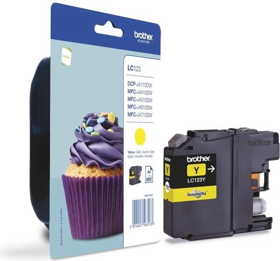 Brother LC-123Y cartouche d'encre 1 pièce(s) Original Rendement élevé (XL) Jaune