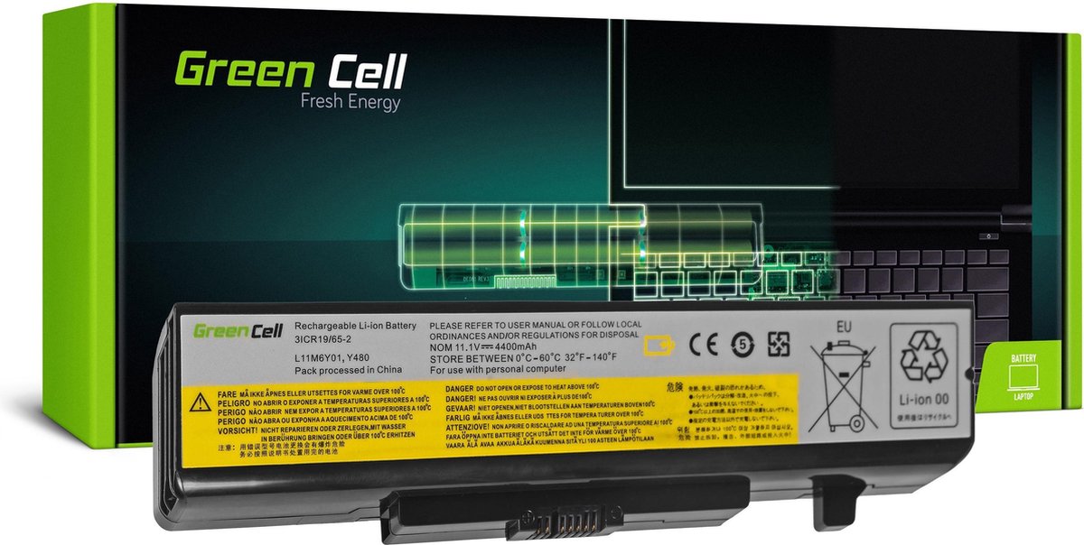 GREEN CELL Batterij voor Lenovo Y480 V480 Y580 / 11,1V 4400mAh