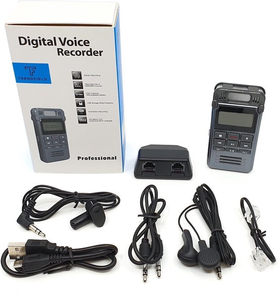Trendfield Digitale Dictafoon Voice Recorder 8GB Audio Opname Spraak Recorder met Display - Trendfield.nl