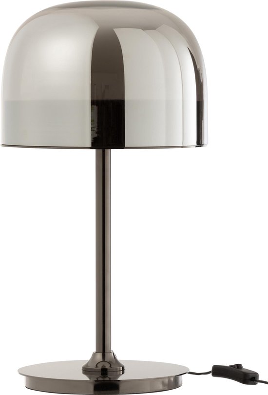 J-Line tafellamp Topja - glas/metaal - zilver