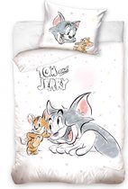 Generic Dekbedovertrek Tom & Jerry Junior 120 Cm Katoen Wit