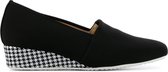 Hassia Vrouwen Leren Instapschoenen / Damesschoenen / Instapper 303283 - Zwart - Maat  37