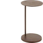 J-Line Bijzettafel Rond Metaal Donker Bruin