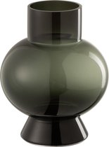 J-Line vaas Bol - glas - zwart - small - 22.00 cm hoog