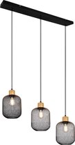 LED Hanglamp - Torna Kalim - E27 Fitting - 3-lichts - Rechthoek - Mat Zwart - Aluminium