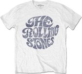 The Rolling Stones Heren Tshirt -S- Vintage 70s Logo Wit
